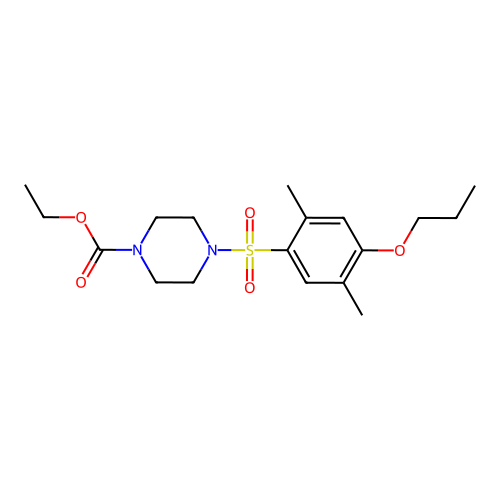 Ethyl 4-[(2,5-dimethyl-4-propoxyphenyl)sulfonyl]piperazinecarboxylate structure