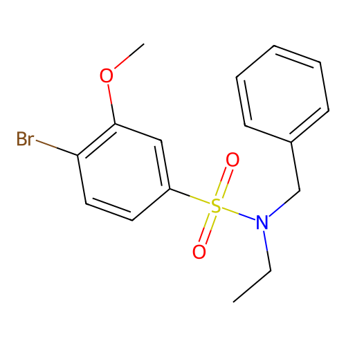 N-benzyl-4-bromo-N-ethyl-3-methoxybenzenesulfonamide structure