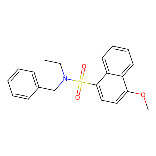 N-benzyl-N-ethyl-4-methoxynaphthalene-1-sulfonamide structure