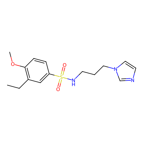 3-ethyl-N-[3-(1H-imidazol-1-yl)propyl]-4-methoxybenzenesulfonamide structure