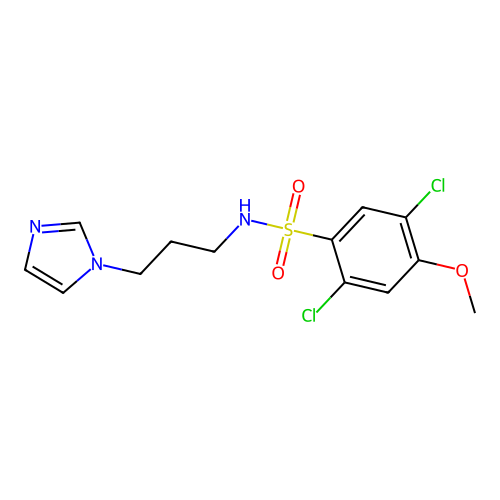 2,5-Dichloro-N-(3-imidazol-1-yl-propyl)-4-methoxy-benzenesulfonamide structure
