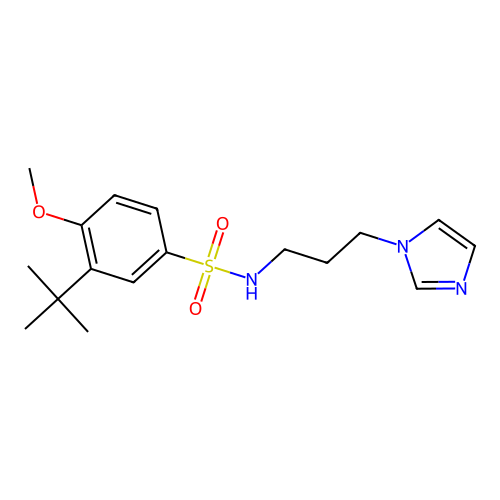 3-tert-Butyl-N-(3-imidazol-1-yl-propyl)-4-methoxy-benzenesulfonamide structure