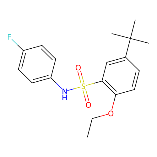 {[5-(Tert-butyl)-2-ethoxyphenyl]sulfonyl}(4-fluorophenyl)amine structure