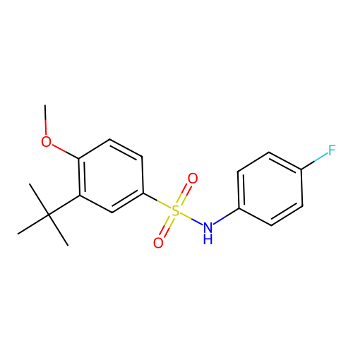{[3-(Tert-butyl)-4-methoxyphenyl]sulfonyl}(4-fluorophenyl)amine structure