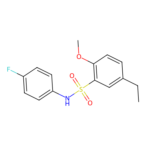 5-ethyl-N-(4-fluorophenyl)-2-methoxybenzene-1-sulfonamide structure