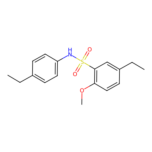 5-ethyl-N-(4-ethylphenyl)-2-methoxybenzenesulfonamide structure