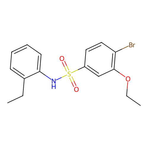 4-bromo-3-ethoxy-N-(2-ethylphenyl)benzene-1-sulfonamide structure