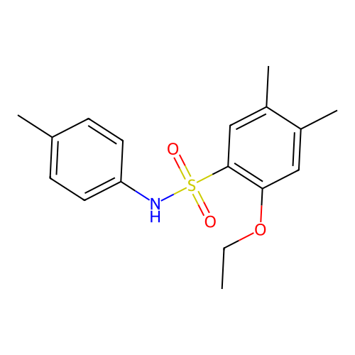 2-ethoxy-4,5-dimethyl-N-(4-methylphenyl)benzenesulfonamide structure