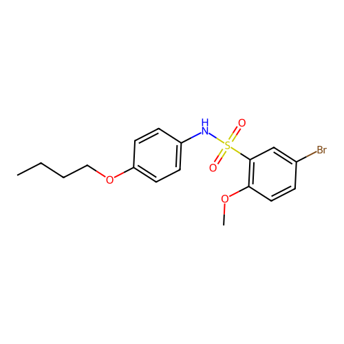 5-bromo-N-(4-butoxyphenyl)-2-methoxybenzene-1-sulfonamide structure