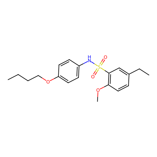 N-(4-butoxyphenyl)-5-ethyl-2-methoxybenzene-1-sulfonamide structure