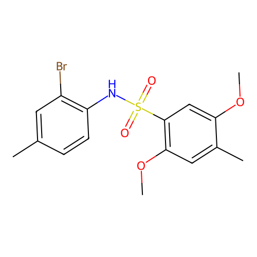 [(2,5-Dimethoxy-4-methylphenyl)sulfonyl](2-bromo-4-methylphenyl)amine structure