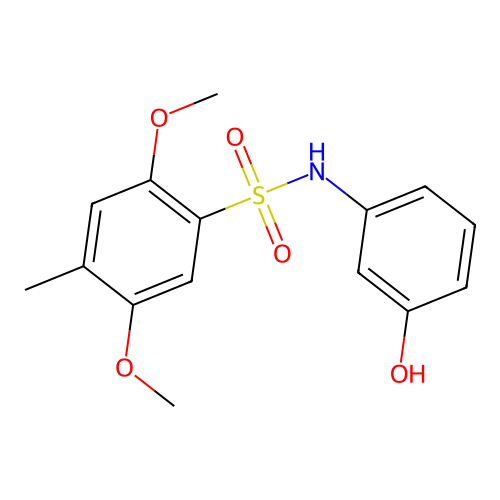 N-(3-hydroxyphenyl)-2,5-dimethoxy-4-methylbenzenesulfonamide structure
