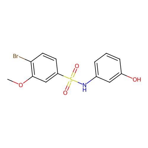 4-bromo-N-(3-hydroxyphenyl)-3-methoxybenzenesulfonamide structure