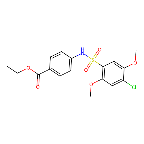 Ethyl 4-{[(4-chloro-2,5-dimethoxyphenyl)sulfonyl]amino}benzoate structure