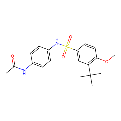 N-(4-{[(3-tert-butyl-4-methoxyphenyl)sulfonyl]amino}phenyl)acetamide structure