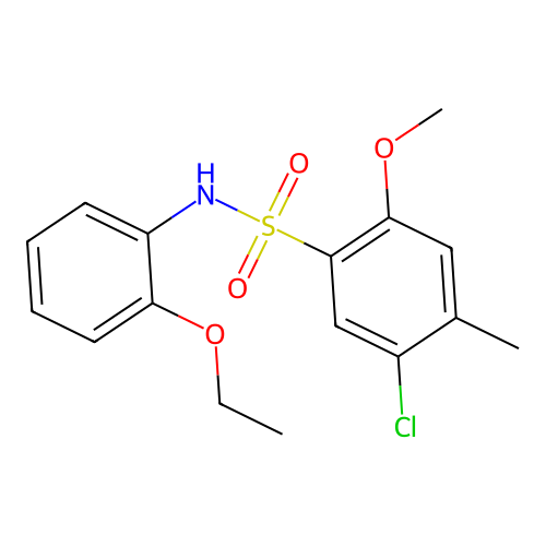 5-chloro-N-(2-ethoxyphenyl)-2-methoxy-4-methylbenzenesulfonamide structure
