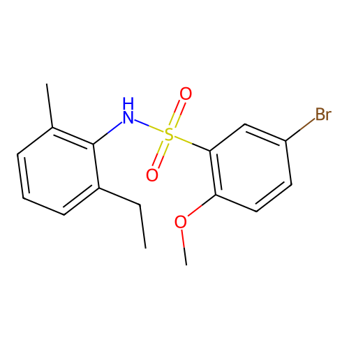 5-bromo-N-(2-ethyl-6-methylphenyl)-2-methoxybenzenesulfonamide structure