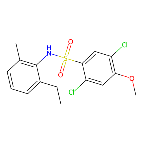 [(2,5-Dichloro-4-methoxyphenyl)sulfonyl](6-ethyl-2-methylphenyl)amine structure