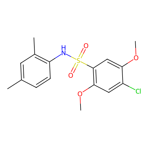 4-chloro-N-(2,4-dimethylphenyl)-2,5-dimethoxybenzenesulfonamide structure