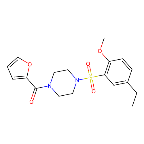 (4-((5-Ethyl-2-methoxyphenyl)sulfonyl)piperazin-1-yl)(furan-2-yl)methanone structure