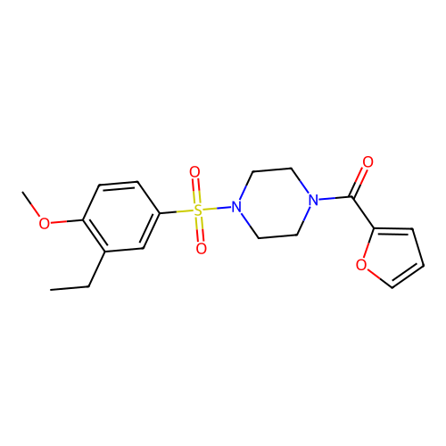 (4-((3-Ethyl-4-methoxyphenyl)sulfonyl)piperazin-1-yl)(furan-2-yl)methanone structure