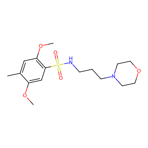 2,5-dimethoxy-4-methyl-N-(3-morpholin-4-ylpropyl)benzenesulfonamide structure