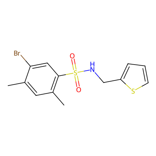 [(5-Bromo-2,4-dimethylphenyl)sulfonyl](2-thienylmethyl)amine structure