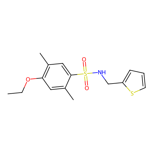 4-ethoxy-2,5-dimethyl-N-(thiophen-2-ylmethyl)benzenesulfonamide structure