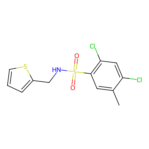 2,4-dichloro-5-methyl-N-(thiophen-2-ylmethyl)benzenesulfonamide structure