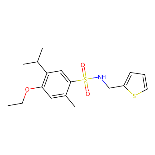 {[4-Ethoxy-2-methyl-5-(methylethyl)phenyl]sulfonyl}(2-thienylmethyl)amine structure