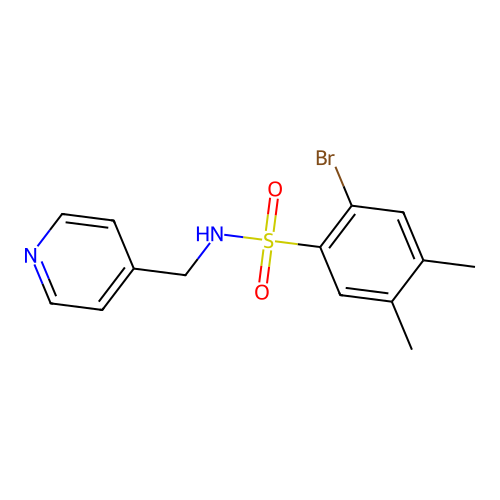 2-bromo-4,5-dimethyl-N-(pyridin-4-ylmethyl)benzenesulfonamide structure