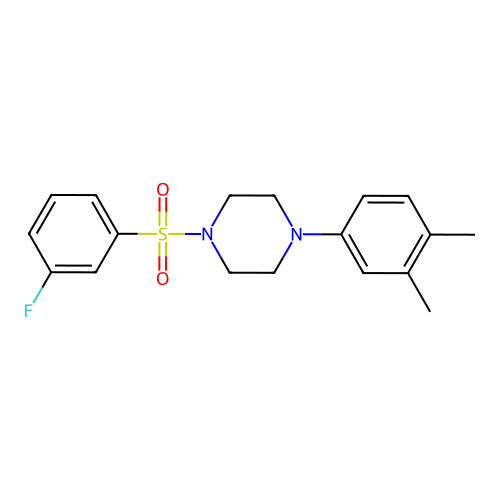 1-(3,4-Dimethylphenyl)-4-(3-fluorophenyl)sulfonylpiperazine structure