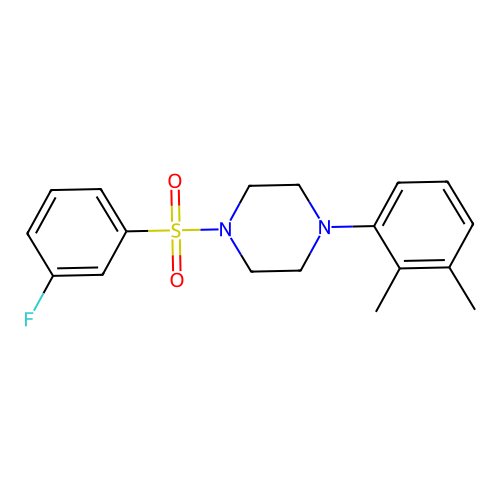 1-(2,3-Dimethylphenyl)-4-(3-fluorobenzenesulfonyl)piperazine structure
