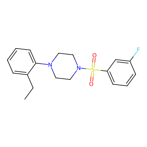 1-(2-Ethylphenyl)-4-[(3-fluorophenyl)sulfonyl]piperazine structure