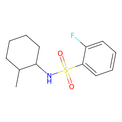 2-fluoro-N-(2-methylcyclohexyl)benzenesulfonamide structure