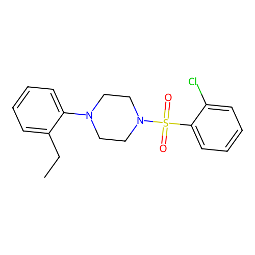 1-(2-Chlorophenyl)sulfonyl-4-(2-ethylphenyl)piperazine structure