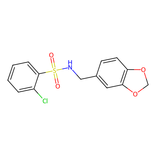 N-[(2H-1,3-benzodioxol-5-yl)methyl]-2-chlorobenzene-1-sulfonamide structure