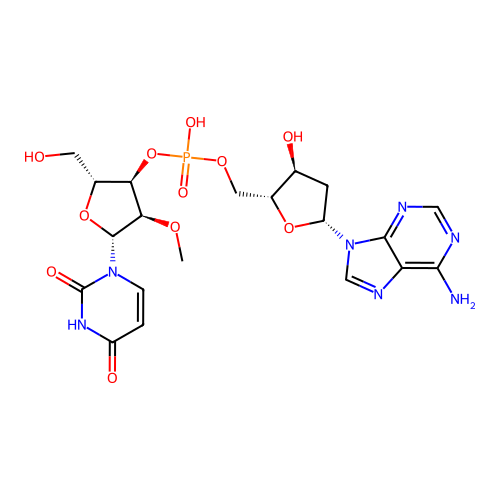 2'-O-Methyluridylyl-(3'->5')-2'-deoxyadenosine structure