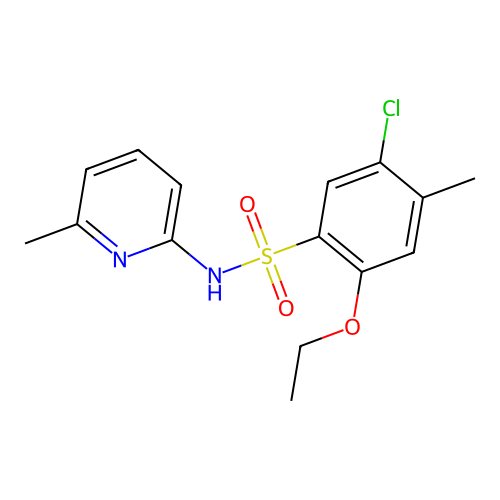5-chloro-2-ethoxy-4-methyl-N-(6-methyl-2-pyridinyl)benzenesulfonamide structure