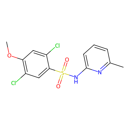 2,5-dichloro-4-methoxy-N-(6-methyl-2-pyridinyl)benzenesulfonamide structure