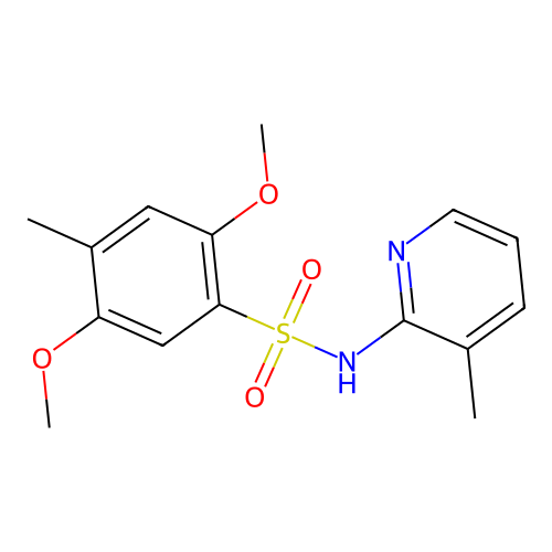 2,5-dimethoxy-4-methyl-N-(3-methylpyridin-2-yl)benzenesulfonamide structure