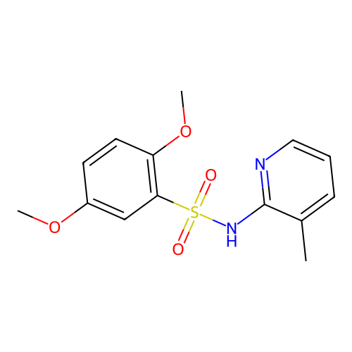 2,5-dimethoxy-N-(3-methylpyridin-2-yl)benzenesulfonamide structure