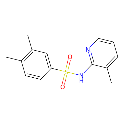 3,4-dimethyl-N-(3-methylpyridin-2-yl)benzenesulfonamide structure