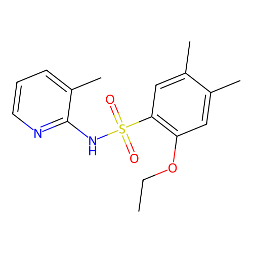 2-ethoxy-4,5-dimethyl-N-(3-methyl-2-pyridinyl)benzenesulfonamide structure