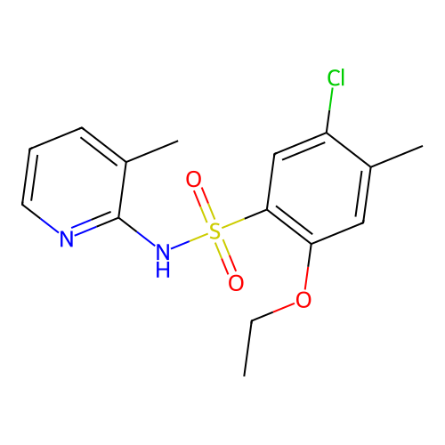 5-chloro-2-ethoxy-4-methyl-N-(3-methylpyridin-2-yl)benzenesulfonamide structure