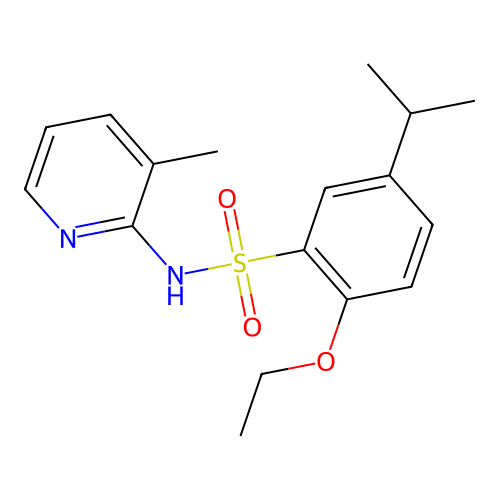 2-ethoxy-N-(3-methylpyridin-2-yl)-5-(propan-2-yl)benzene-1-sulfonamide structure