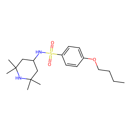 4-butoxy-N-(2,2,6,6-tetramethylpiperidin-4-yl)benzenesulfonamide structure