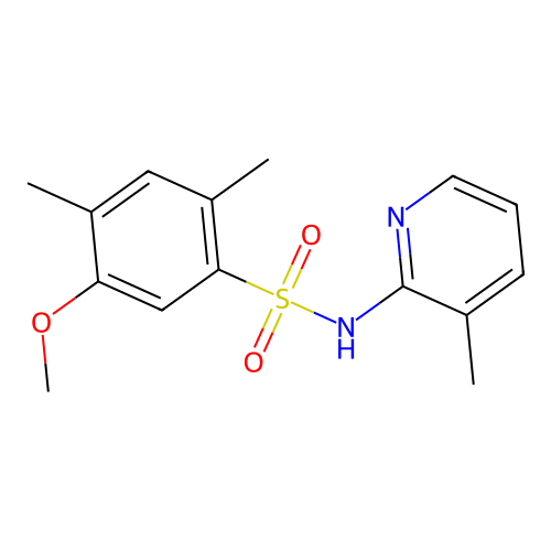 5-methoxy-2,4-dimethyl-N-(3-methylpyridin-2-yl)benzenesulfonamide structure