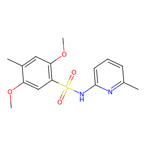 2,5-dimethoxy-4-methyl-N-(6-methylpyridin-2-yl)benzenesulfonamide structure