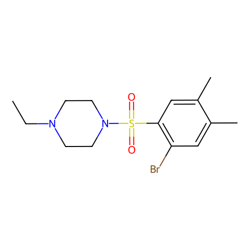 1-[(2-Bromo-4,5-dimethylphenyl)sulfonyl]-4-ethylpiperazine structure